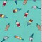Mint Blue Ice Cream Treat Double Brushed Jersey Knit Fabric By the Yard